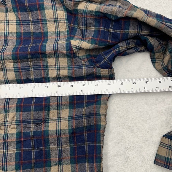 Vintage Pendleton Plaid Flannel Shirt Mens XL Blue Green 100% Wool Made USA - Picture 4 of 12